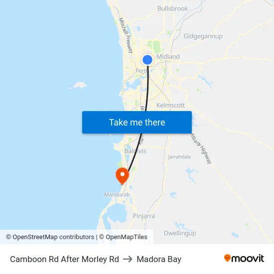 Camboon Rd After Morley Rd to Madora Bay map
