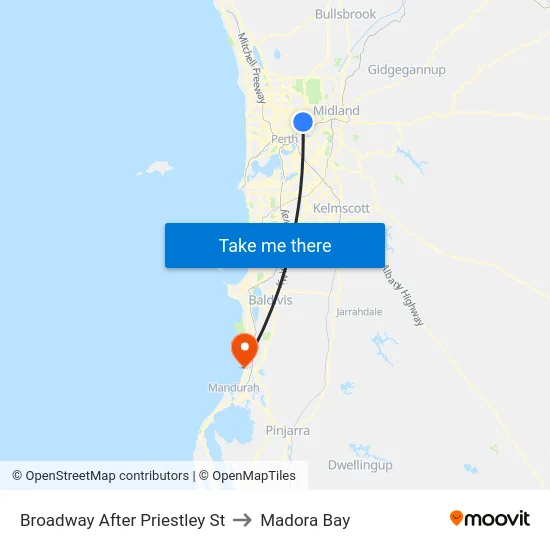 Broadway   After Priestley St to Madora Bay map