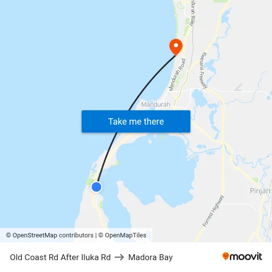 Old Coast Rd After Iluka Rd to Madora Bay map