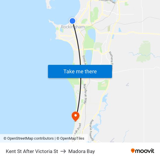 Kent St After Victoria St to Madora Bay map