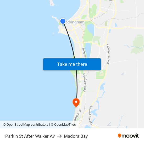 Parkin St After Walker Av to Madora Bay map