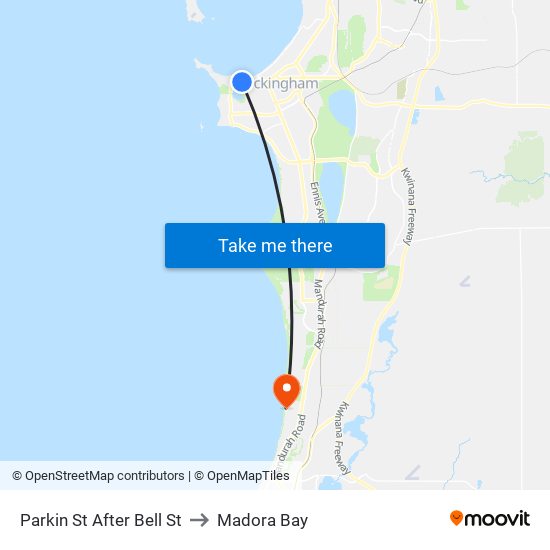 Parkin St After Bell St to Madora Bay map