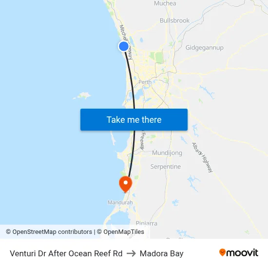 Venturi Dr After Ocean Reef Rd to Madora Bay map