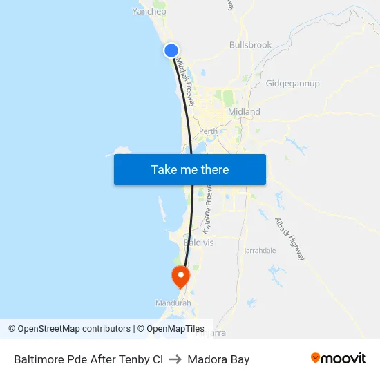 Baltimore Pde After Tenby Cl to Madora Bay map
