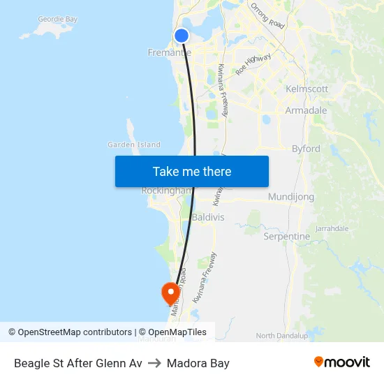Beagle St After Glenn Av to Madora Bay map