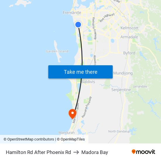 Hamilton Rd After Phoenix Rd to Madora Bay map