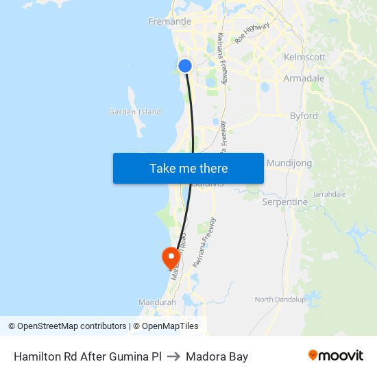 Hamilton Rd After Gumina Pl to Madora Bay map