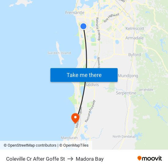 Coleville Cr After Goffe St to Madora Bay map