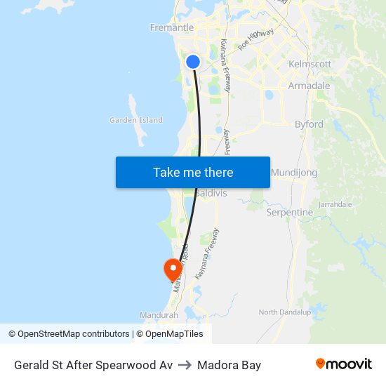 Gerald St After Spearwood Av to Madora Bay map