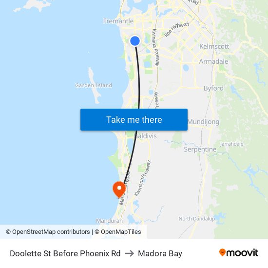 Doolette St Before Phoenix Rd to Madora Bay map