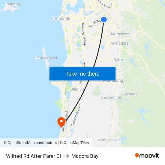 Wilfred Rd After Parer Cl to Madora Bay map