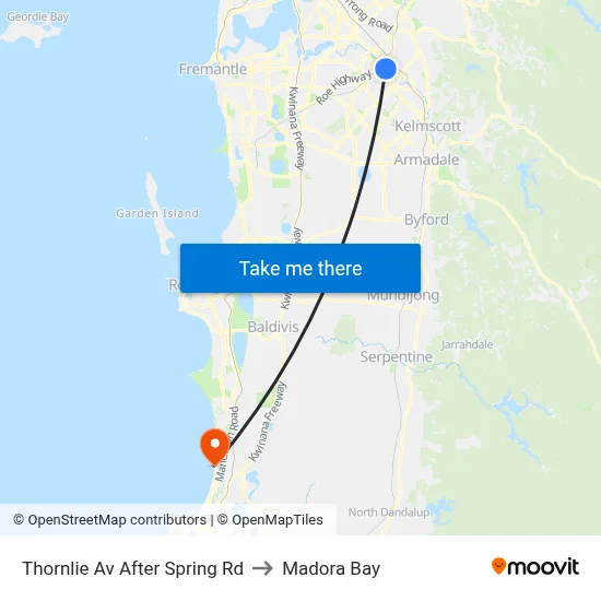 Thornlie Av After Spring Rd to Madora Bay map