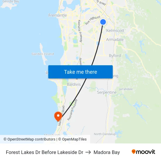Forest Lakes Dr Before Lakeside Dr to Madora Bay map