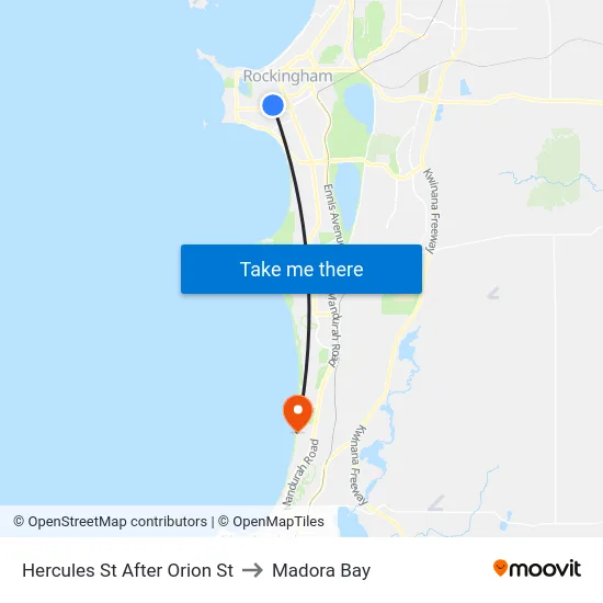 Hercules St After Orion St to Madora Bay map