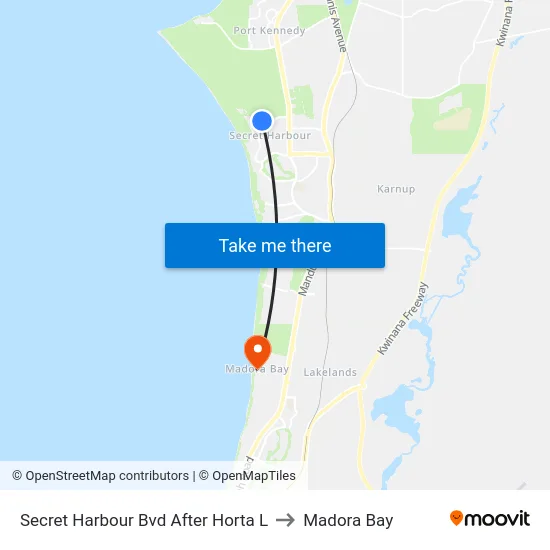 Secret Harbour Bvd After Horta L to Madora Bay map