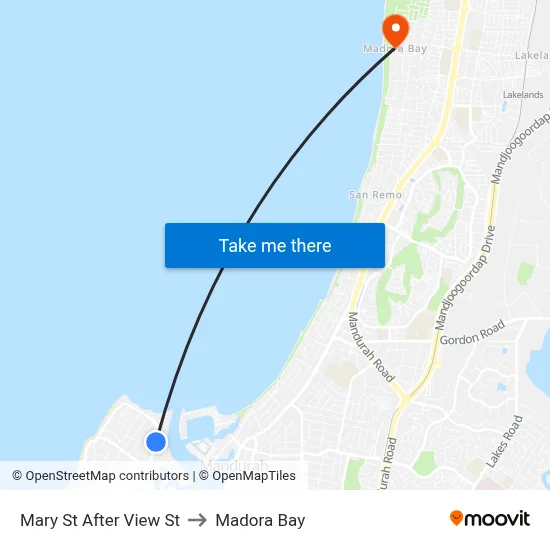 Mary St After View St to Madora Bay map
