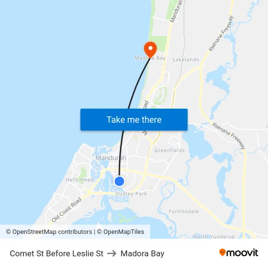 Comet St Before Leslie St to Madora Bay map