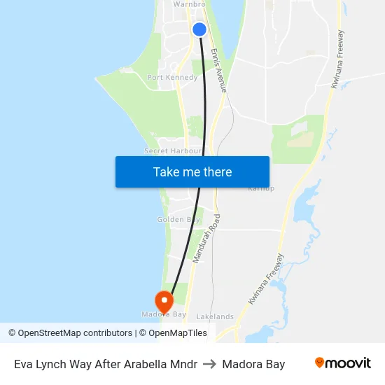 Eva Lynch Way After Arabella Mndr to Madora Bay map