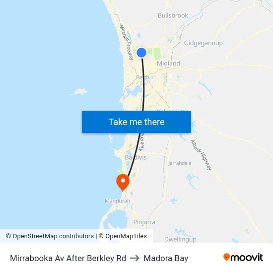 Mirrabooka Av After Berkley Rd to Madora Bay map