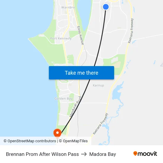 Brennan Prom After Wilson Pass to Madora Bay map