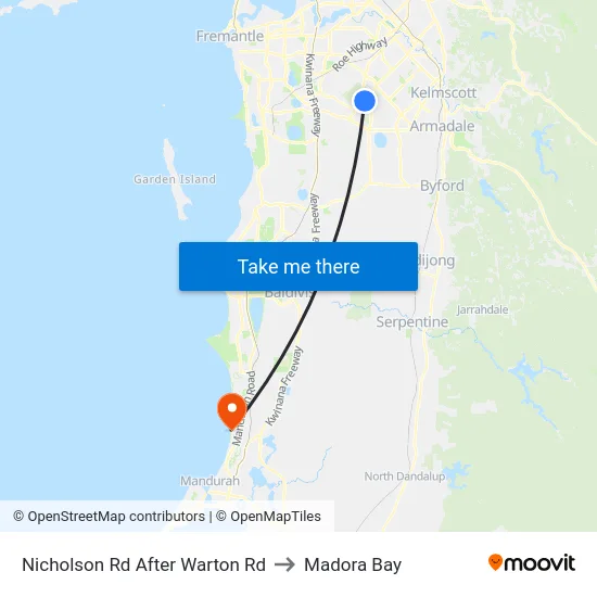 Nicholson Rd After Warton Rd to Madora Bay map
