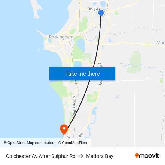 Colchester Av After Sulphur Rd to Madora Bay map