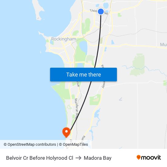 Belvoir Cr Before Holyrood Cl to Madora Bay map