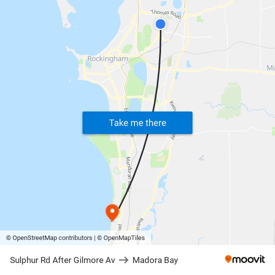 Sulphur Rd After Gilmore Av to Madora Bay map