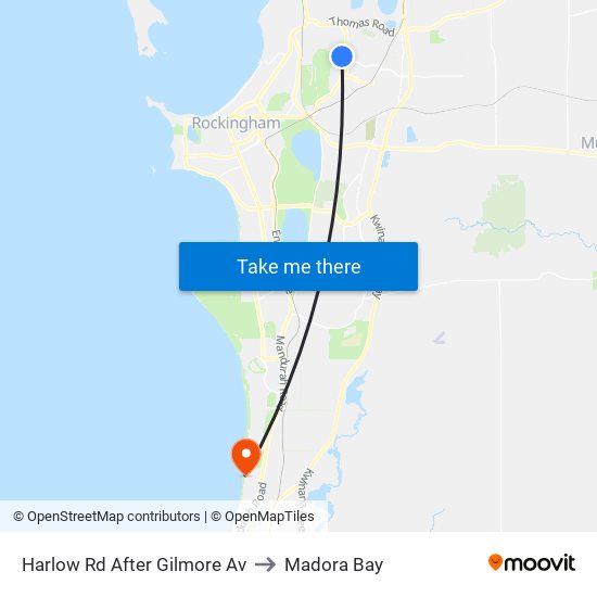 Harlow Rd After Gilmore Av to Madora Bay map
