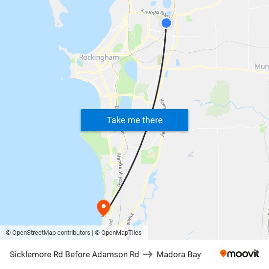 Sicklemore Rd Before Adamson Rd to Madora Bay map