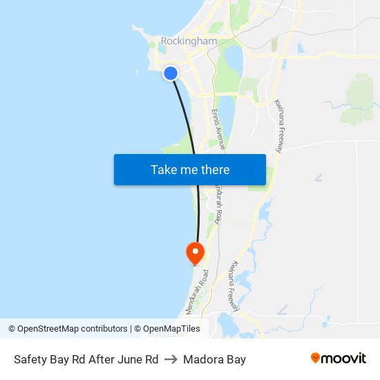 Safety Bay Rd After June Rd to Madora Bay map