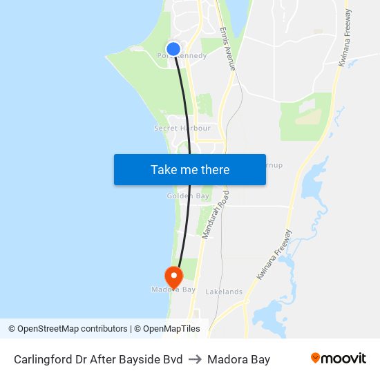 Carlingford Dr After Bayside Bvd to Madora Bay map