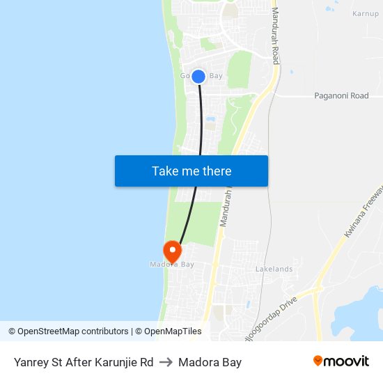 Yanrey St After Karunjie Rd to Madora Bay map