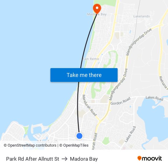 Park Rd After Allnutt St to Madora Bay map