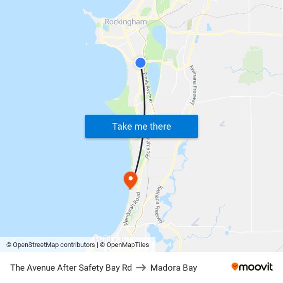 The Avenue   After Safety Bay Rd to Madora Bay map