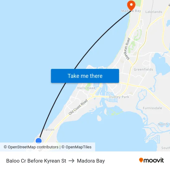 Baloo Cr Before Kyrean St to Madora Bay map