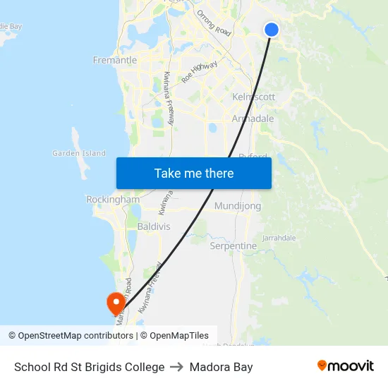 School Rd St Brigids College to Madora Bay map