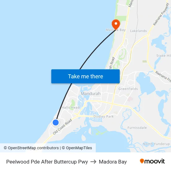 Peelwood Pde After Buttercup Pwy to Madora Bay map