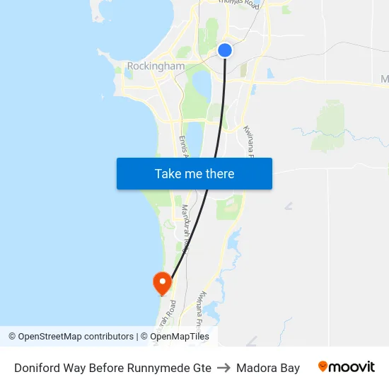 Doniford Way Before Runnymede Gte to Madora Bay map