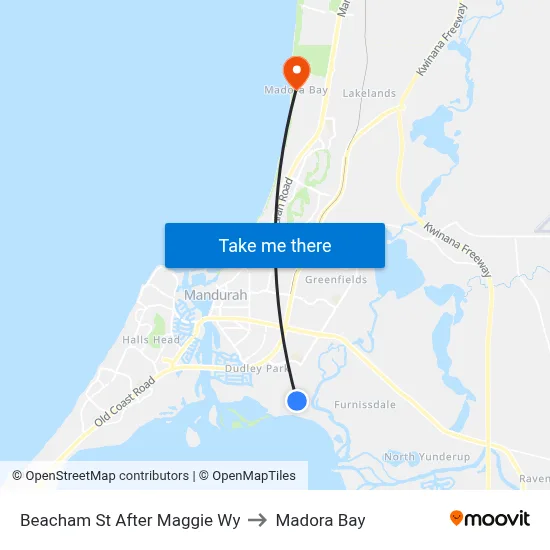 Beacham St After Maggie Wy to Madora Bay map