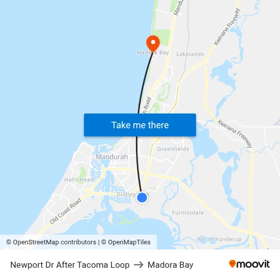 Newport Dr After Tacoma Loop to Madora Bay map