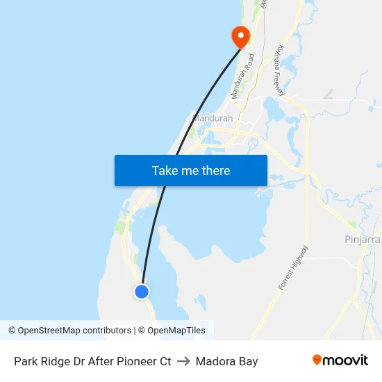 Park Ridge Dr After Pioneer Ct to Madora Bay map
