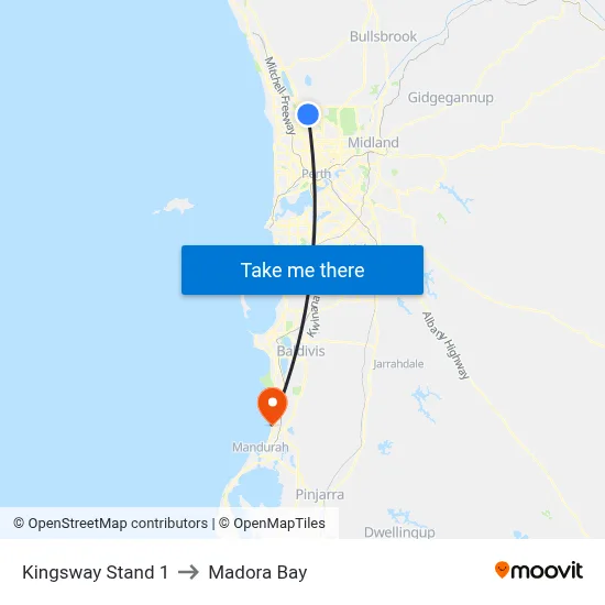Kingsway   Stand 1 to Madora Bay map