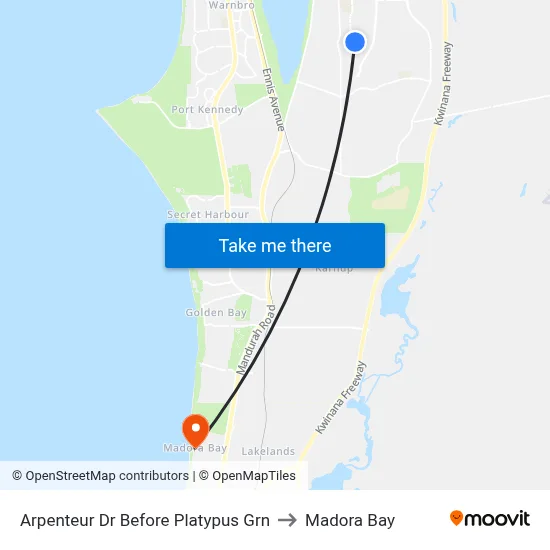 Arpenteur Dr Before Platypus Grn to Madora Bay map