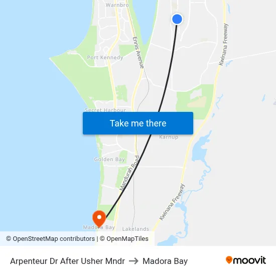 Arpenteur Dr After Usher Mndr to Madora Bay map
