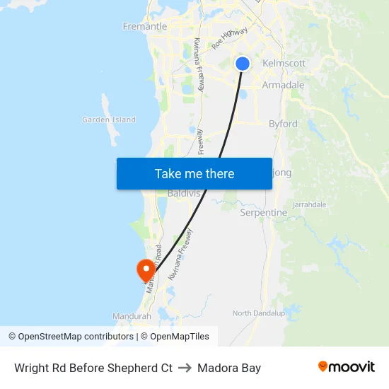 Wright Rd Before Shepherd Ct to Madora Bay map
