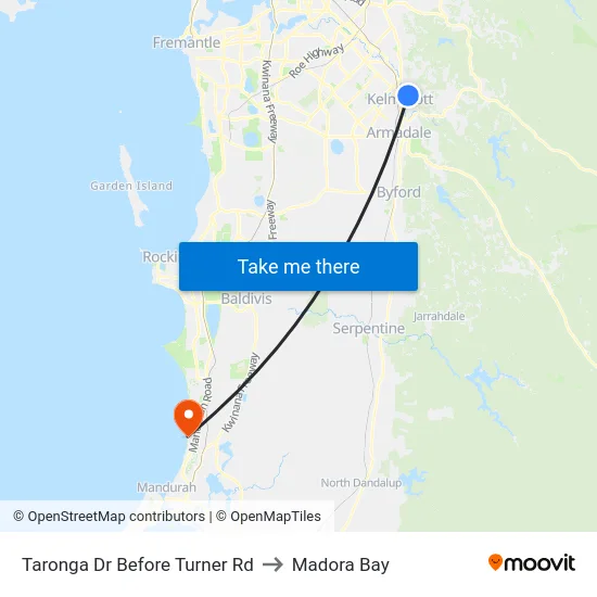 Taronga Dr Before Turner Rd to Madora Bay map