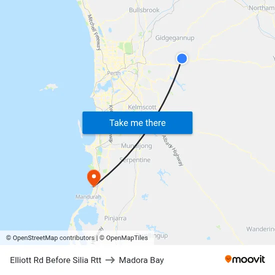 Elliott Rd Before Silia Rtt to Madora Bay map
