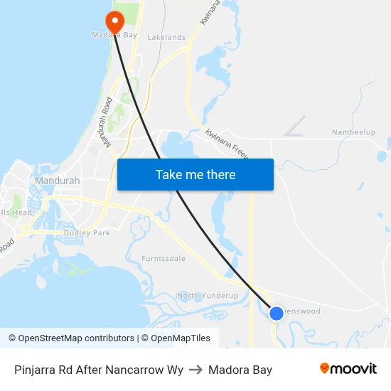 Pinjarra Rd After Nancarrow Wy to Madora Bay map