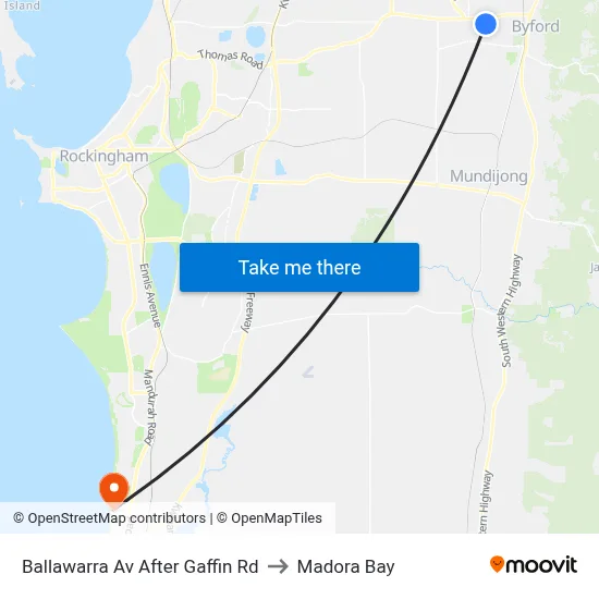Ballawarra Av After Gaffin Rd to Madora Bay map
